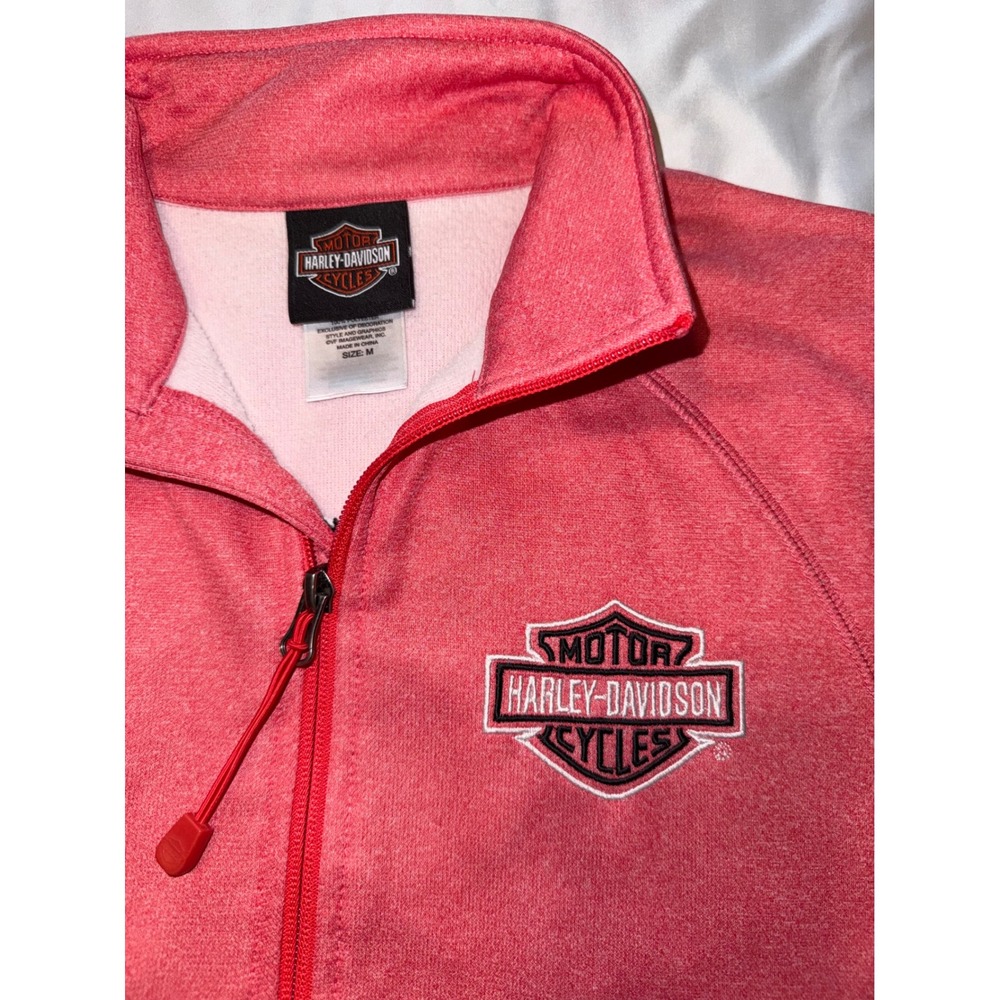 Harley-Davidson Womens Coral Pink Full Zip Performance Jacket Daytona Beach M